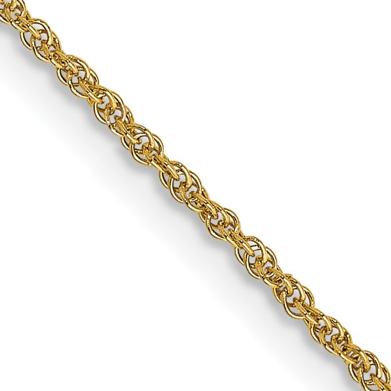 14K 22 inch 1.1mm Baby Rope with Spring Ring Clasp Chain