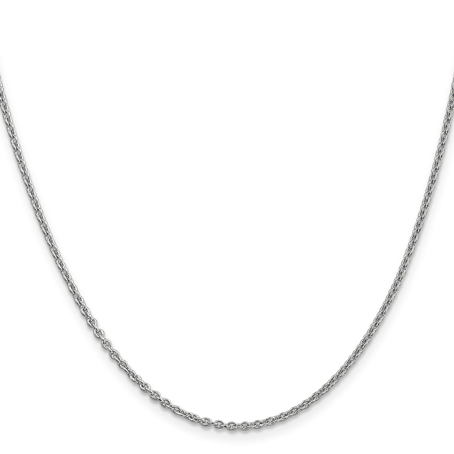 14K White Gold 18 inch 1.8mm Forzantine Cable with Lobster Clasp Chain