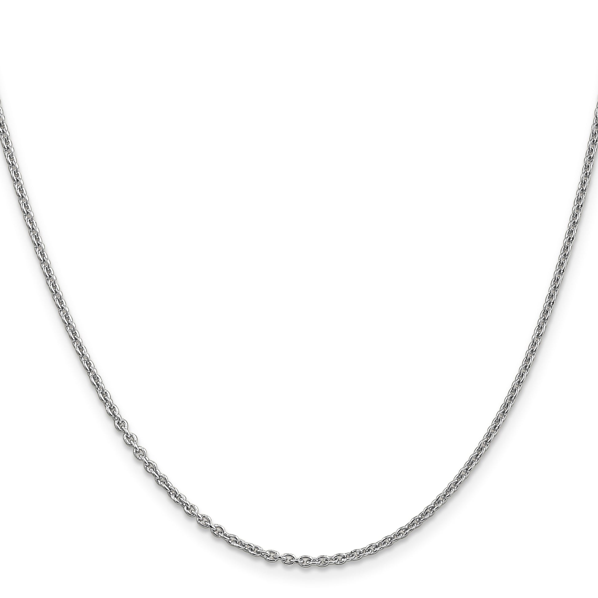 14K White Gold 20 inch 1.8mm Forzantine Cable with Lobster Clasp Chain