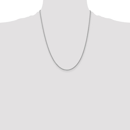 14K White Gold 22 inch 1.8mm Forzantine Cable with Lobster Clasp Chain