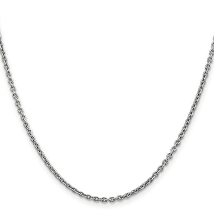 14K White Gold 16 inch 2.2mm Forzantine Cable with Lobster Clasp Chain