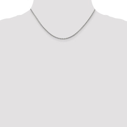 14K White Gold 16 inch 2.2mm Forzantine Cable with Lobster Clasp Chain