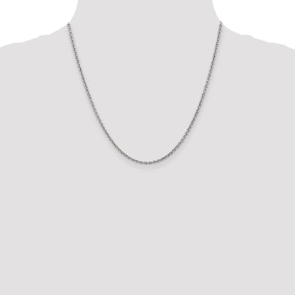 14K White Gold 20 inch 2.2mm Forzantine Cable with Lobster Clasp Chain