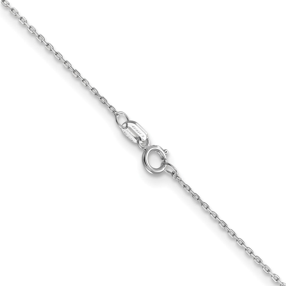 14K White Gold 16 inch .8mm Diamond-cut Cable with Spring Ring Clasp Chain