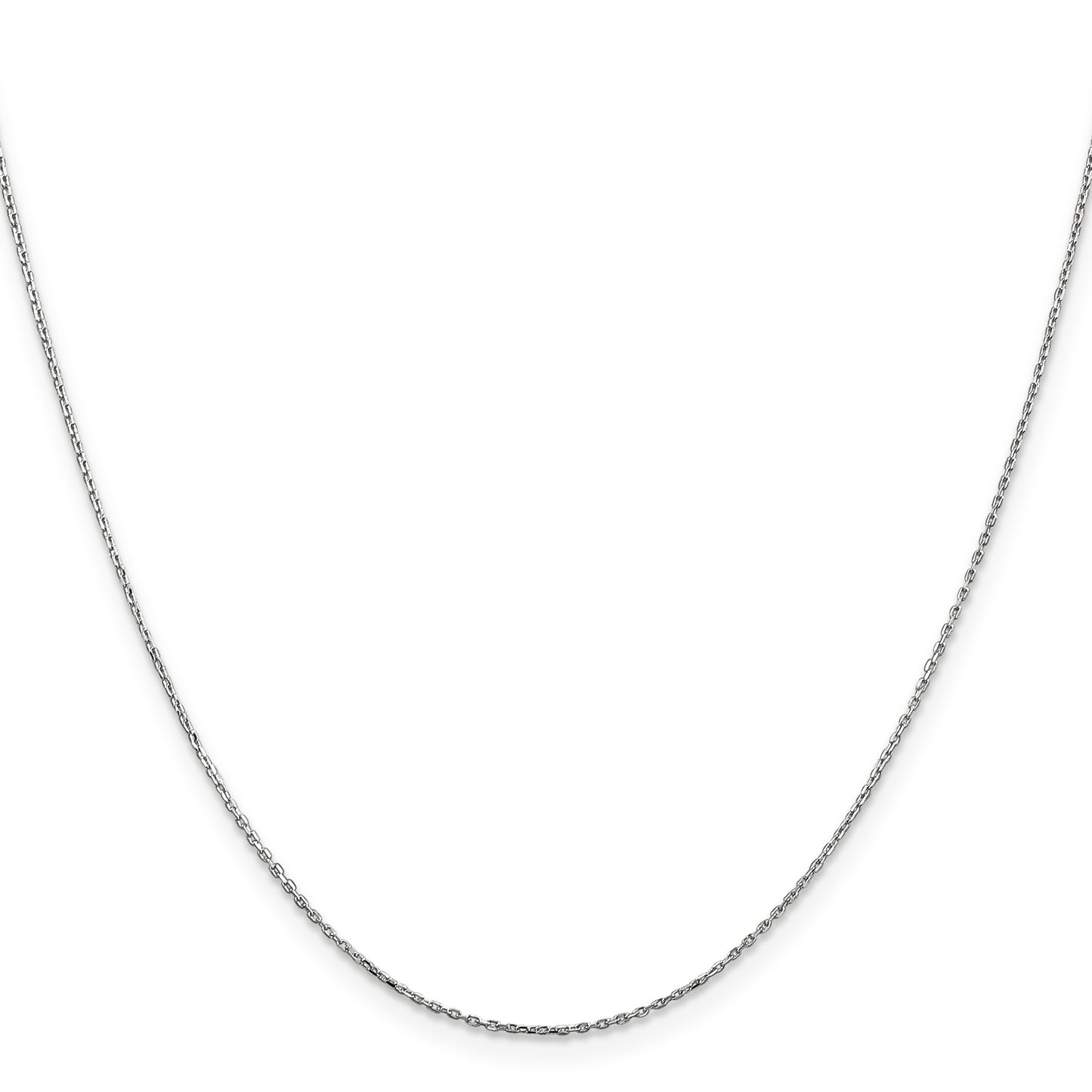 14K White Gold 30 inch .8mm Diamond-cut Cable with Lobster Clasp Chain