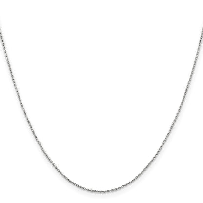 14K White Gold 30 inch .8mm Diamond-cut Cable with Lobster Clasp Chain