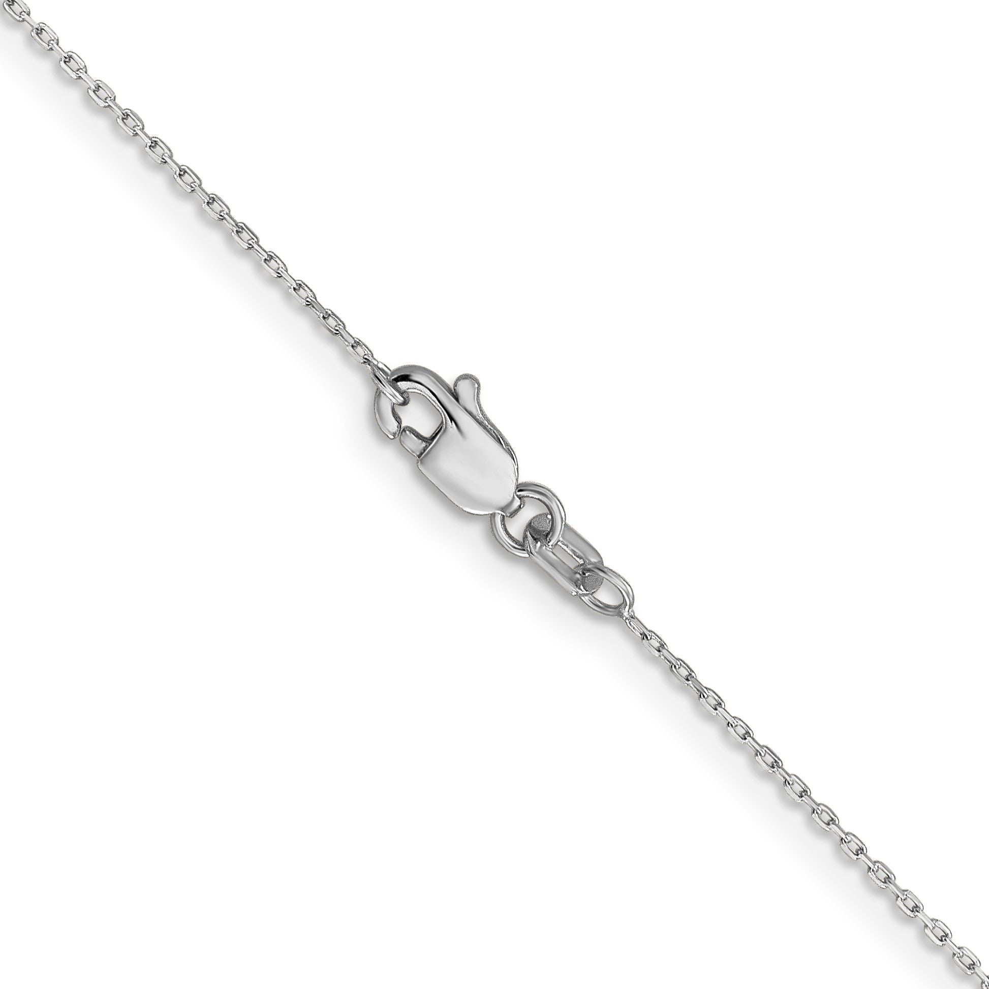 14K White Gold 22 inch .8mm Diamond-cut Cable with Lobster Clasp Chain