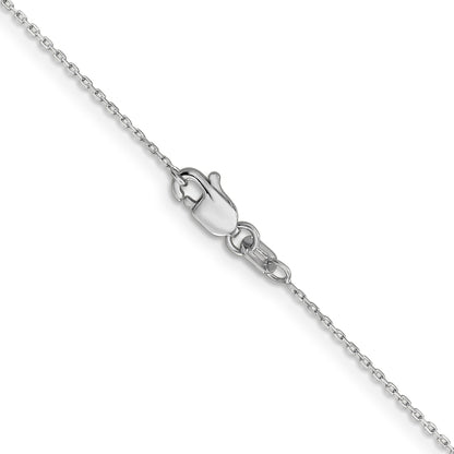 14K White Gold 22 inch .8mm Diamond-cut Cable with Lobster Clasp Chain