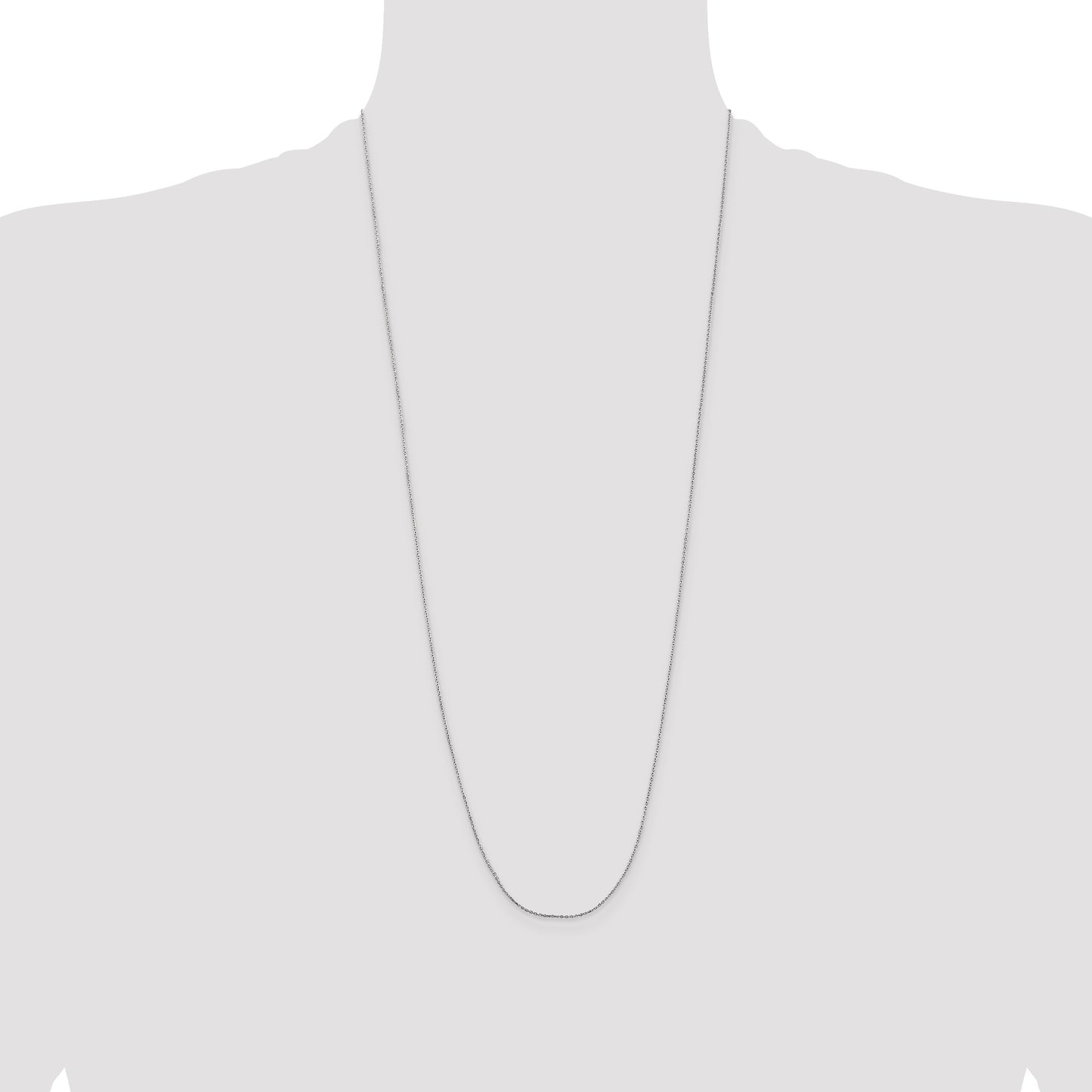 14K White Gold 30 inch .8mm Diamond-cut Cable with Lobster Clasp Chain