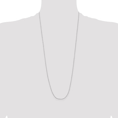 14K White Gold 30 inch .8mm Diamond-cut Cable with Lobster Clasp Chain