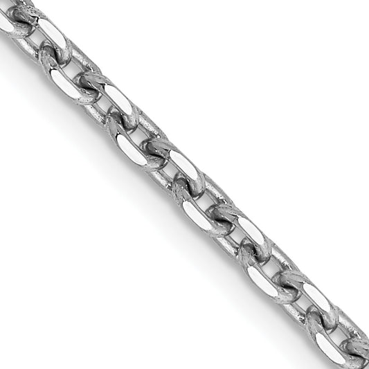 14K White Gold 20 inch 2.5mm Diamond-cut Cable with Lobster Clasp Chain