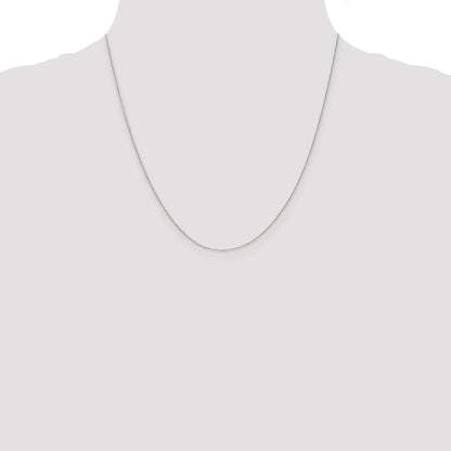 14K White Gold 20 inch .65mm Diamond-cut Round Open Link Cable with Lobster Clasp Chain