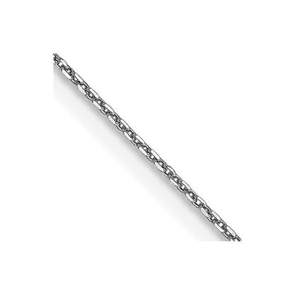 14K White Gold 18 inch .65mm Diamond-cut Round Open Link Cable with Lobster Clasp Chain