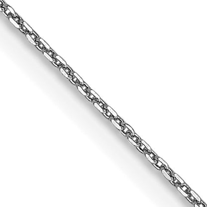 14K White Gold 20 inch .65mm Diamond-cut Round Open Link Cable with Lobster Clasp Chain