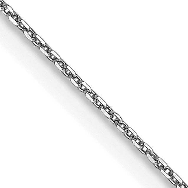 14K White Gold 16 inch .65mm Diamond-cut Round Open Link Cable with Lobster Clasp Chain
