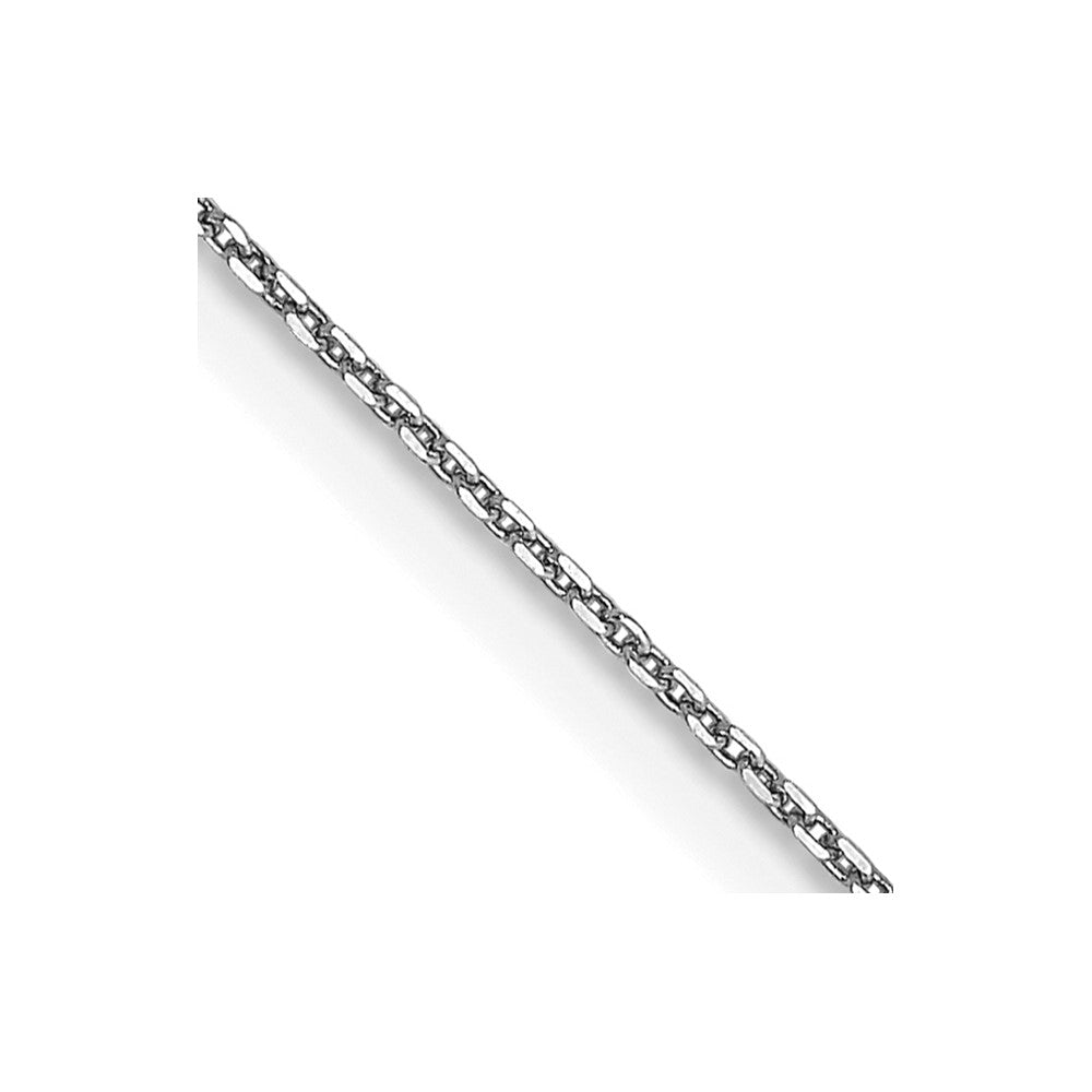 14K White Gold 16 inch .65mm Diamond-cut Round Open Link Cable with Lobster Clasp Chain