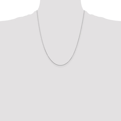 14K White Gold 22 inch .8mm Diamond-cut Round Open Link Cable with Lobster Clasp Chain