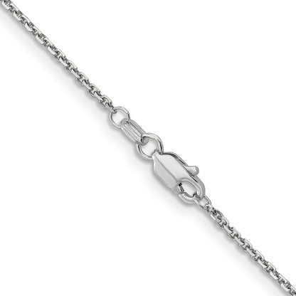 14K White Gold 30 inch 1.4mm Diamond-cut Round Open Link Cable with Lobster Clasp Chain