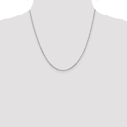 14K White Gold 20 inch 1.8mm Diamond-cut Round Open Link Cable with Lobster Clasp Chain
