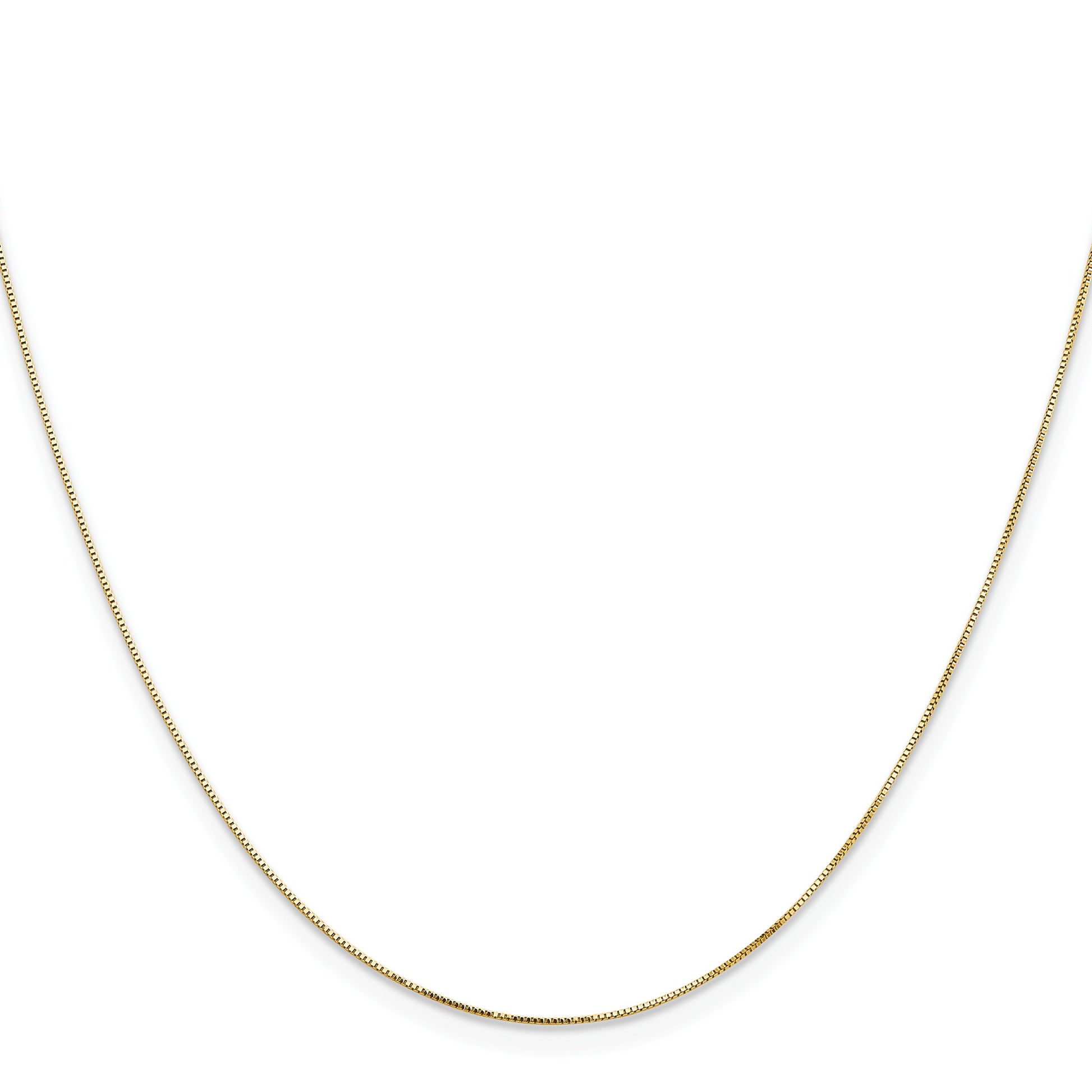 14K 14 inch .5mm Box with Lobster Clasp Chain