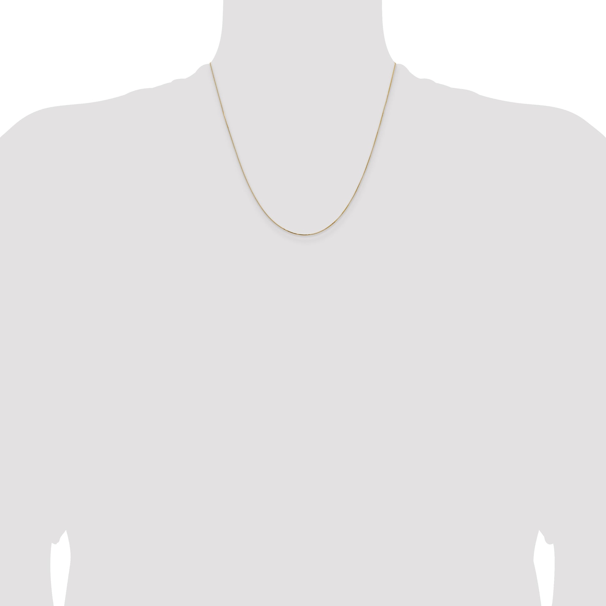 14K 20 inch .5mm Box with Lobster Clasp Chain