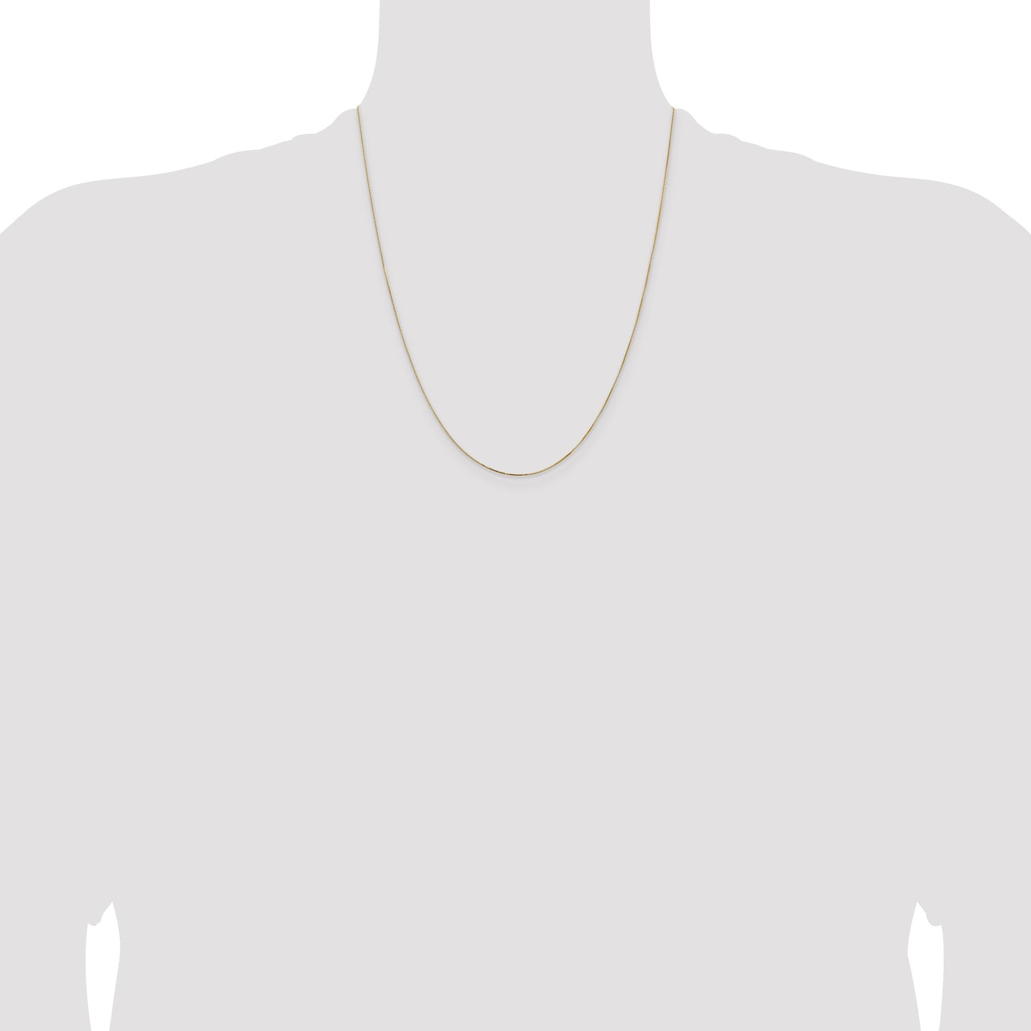 14K 22 inch .5mm Box with Lobster Clasp Chain