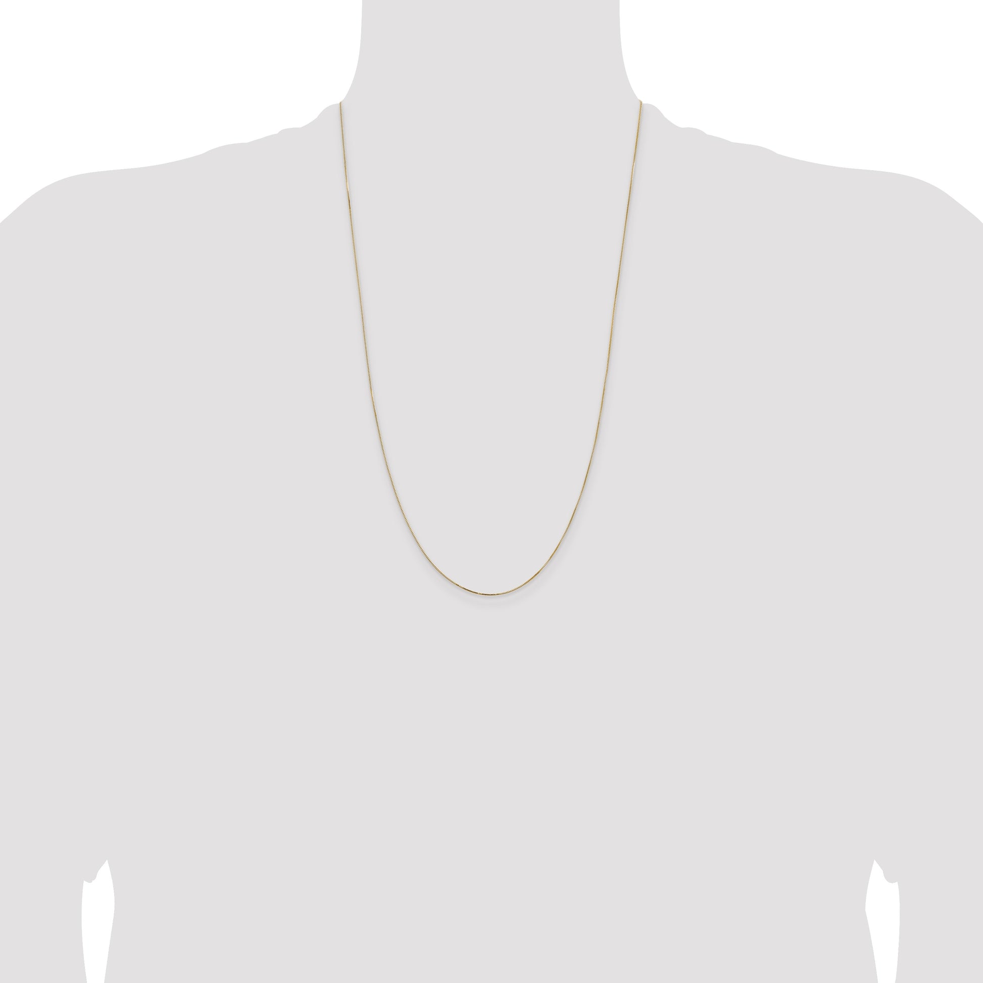 14K 26 inch .5mm Box with Lobster Clasp Chain