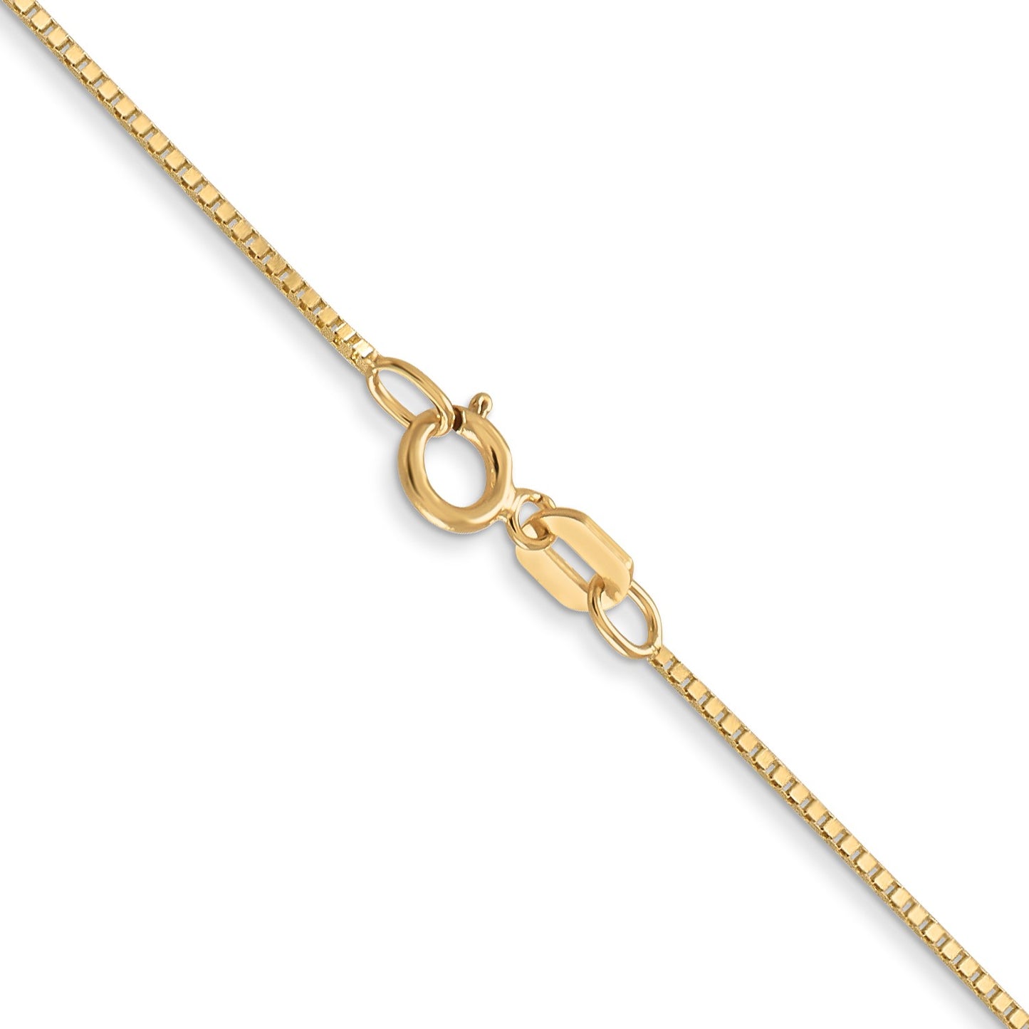 14K 22 inch .7mm Box with Spring Ring Clasp Chain