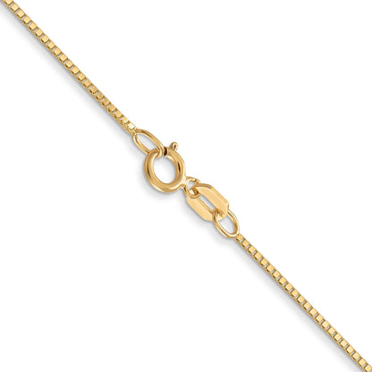 14K 22 inch .7mm Box with Spring Ring Clasp Chain