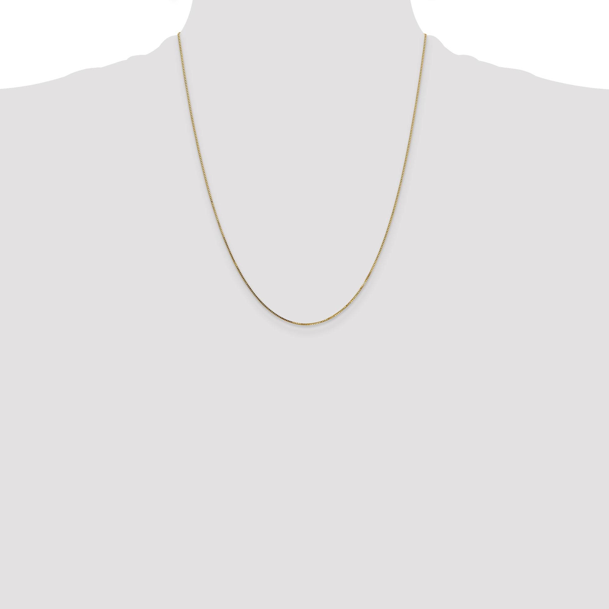 14K 22 inch .7mm Box with Spring Ring Clasp Chain