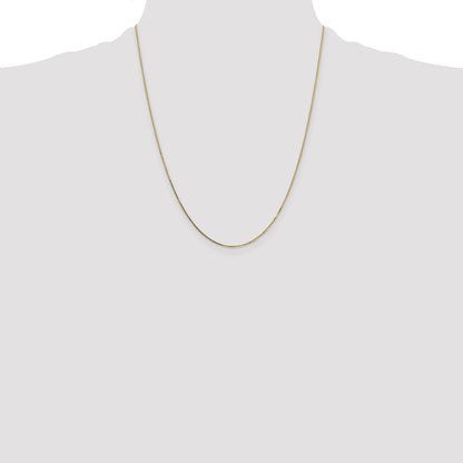 14K 22 inch .7mm Box with Spring Ring Clasp Chain