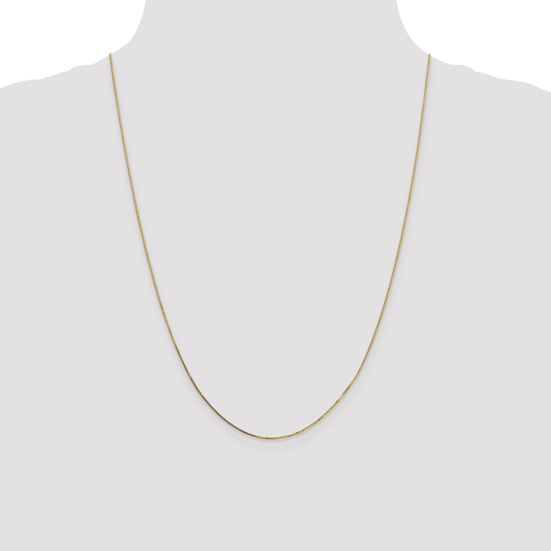 14K 24 inch .7mm Box with Spring Ring Clasp Chain