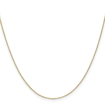 14K 16 inch .65mm Diamond-cut Round Open Link Cable with Lobster Clasp Chain