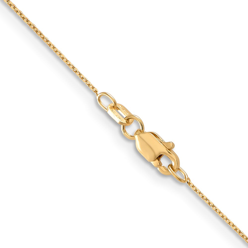 14K 18 inch .65mm Diamond-cut Round Open Link Cable with Lobster Clasp Chain