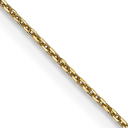 14K 18 inch .65mm Diamond-cut Round Open Link Cable with Lobster Clasp Chain