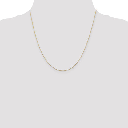 14K 20 inch .8mm Diamond-cut Round Open Link Cable with Lobster Clasp Chain
