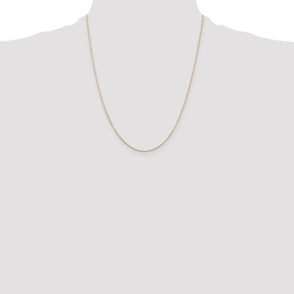 14K 22 inch .8mm Diamond-cut Round Open Link Cable with Lobster Clasp Chain