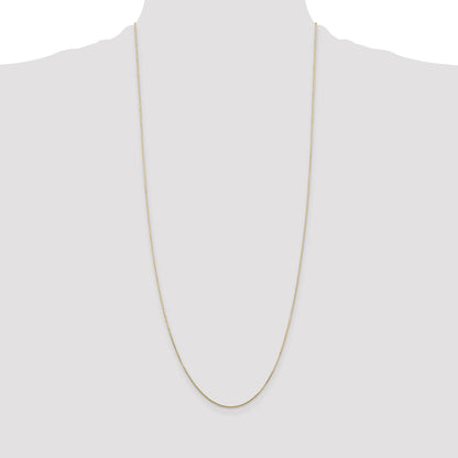 14K 30 inch .8mm Diamond-cut Round Open Link Cable with Lobster Clasp Chain