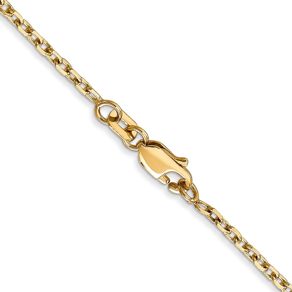 14K 18 inch 1.8mm Diamond-cut Round Open Link Cable with Lobster Clasp Chain