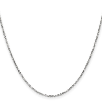 14K White Gold 20 inch 1.4mm Round Open Wide Link Cable with Lobster Clasp Chain
