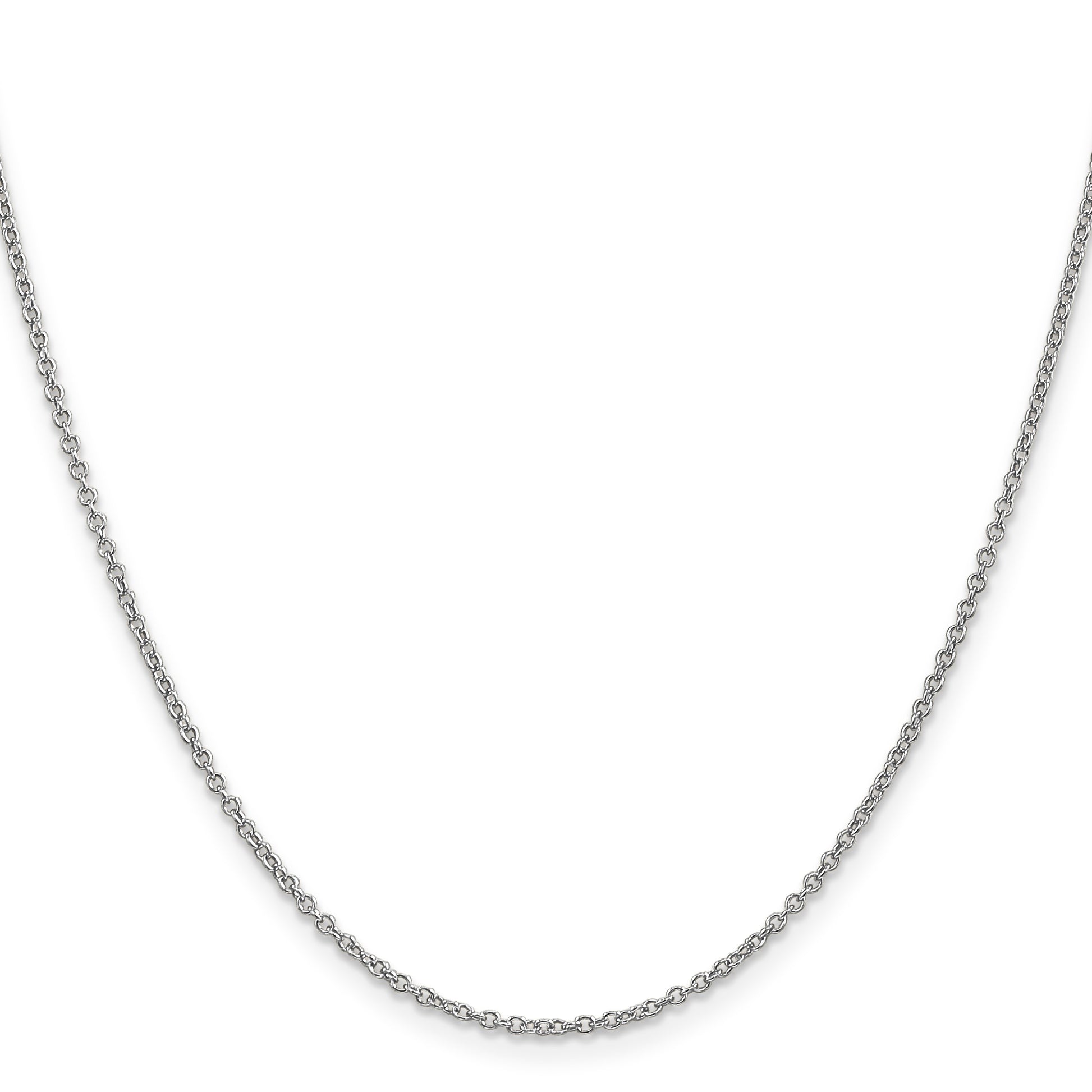 14K White Gold 30 inch 1.4mm Round Open Wide Link Cable with Lobster Clasp Chain