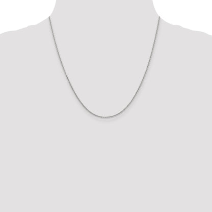 14K White Gold 20 inch 1.6mm Round Open Link Cable with Lobster Clasp Chain