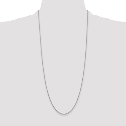 14K White Gold 30 inch 1.6mm Round Open Link Cable with Lobster Clasp Chain