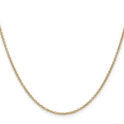 14K 22 inch 1.4mm Round Open Wide Link Cable with Lobster Clasp Chain