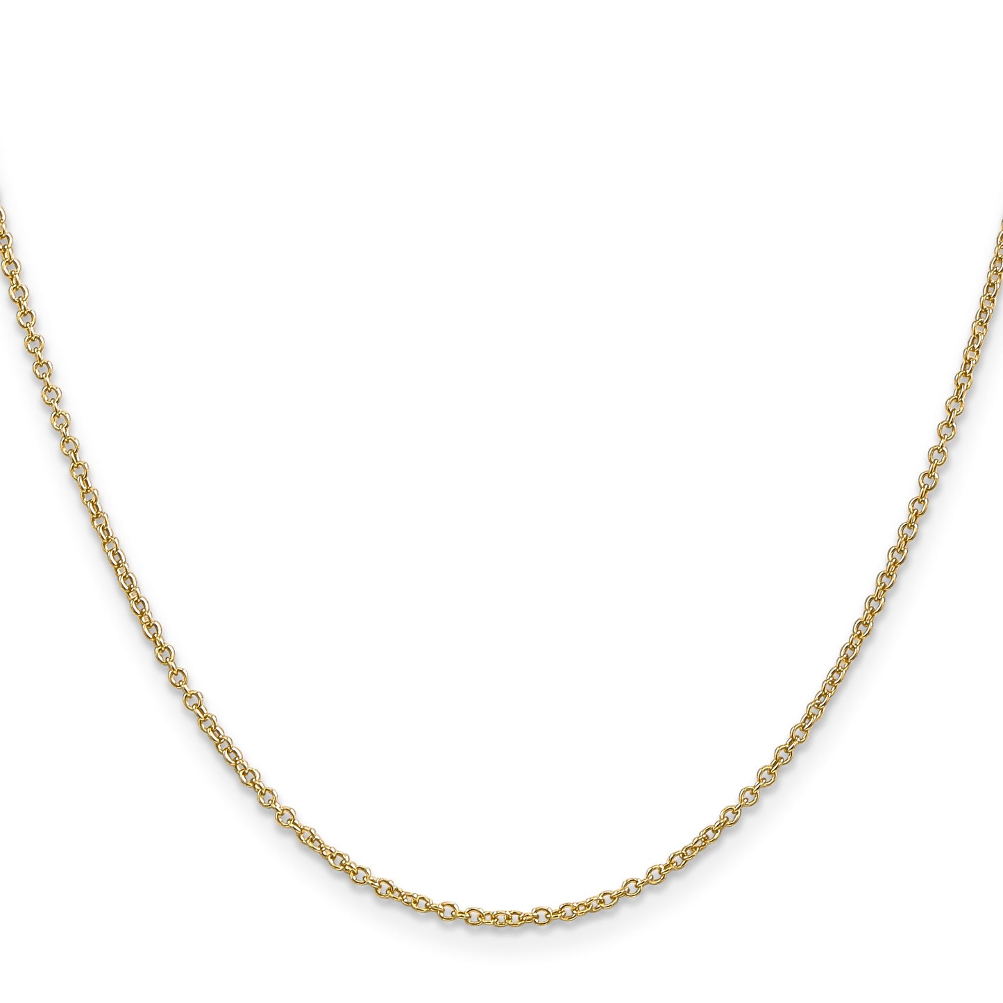 14K 24 inch 1.4mm Round Open Wide Link Cable with Lobster Clasp Chain