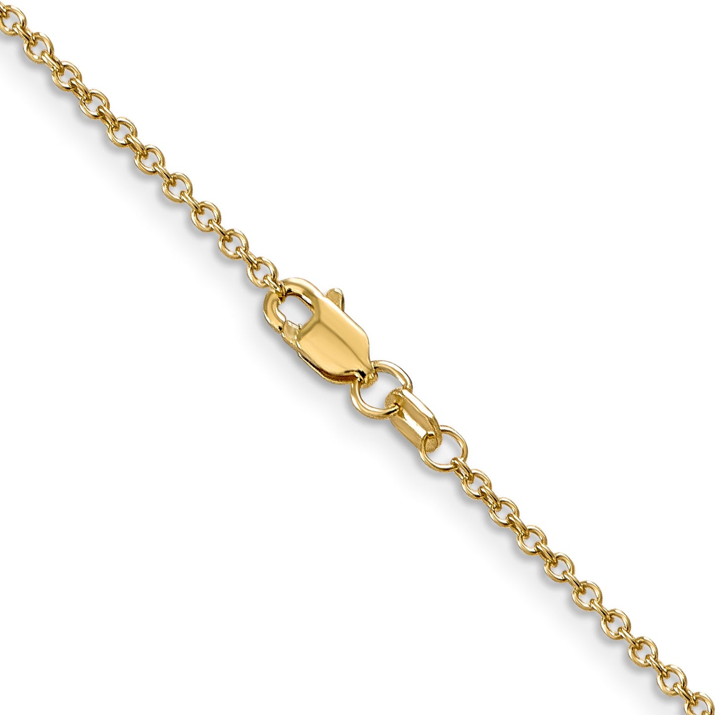 14K 22 inch 1.4mm Round Open Wide Link Cable with Lobster Clasp Chain