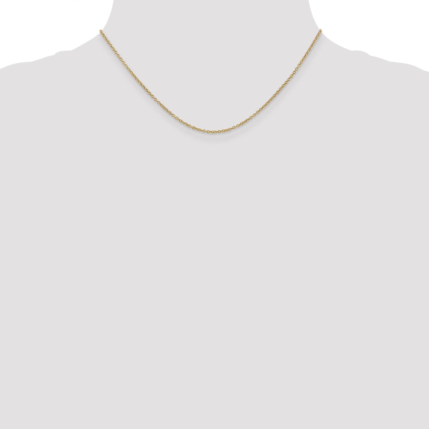 14K 16 inch 1.4mm Round Open Wide Link Cable with Lobster Clasp Chain