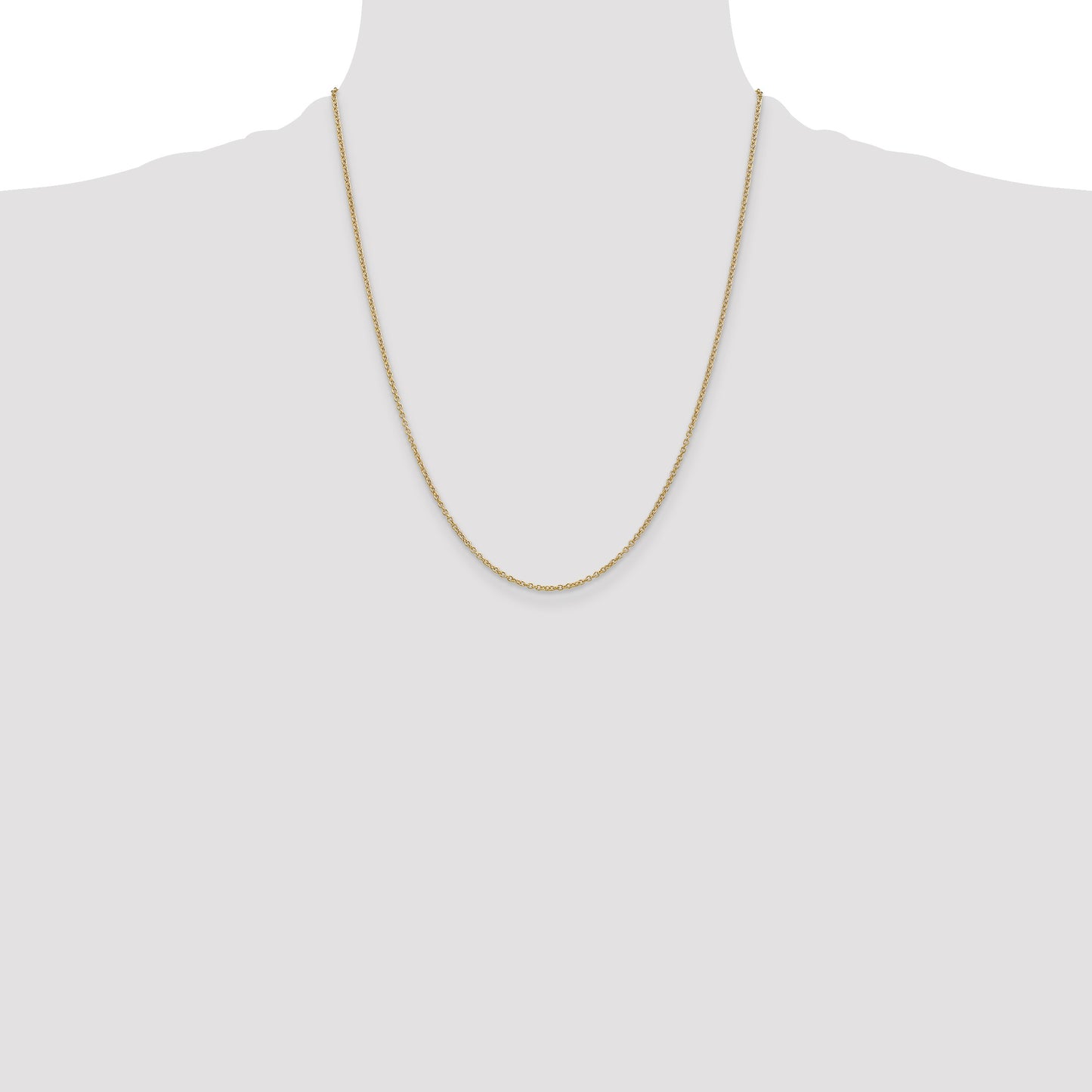 14K 22 inch 1.4mm Round Open Wide Link Cable with Lobster Clasp Chain