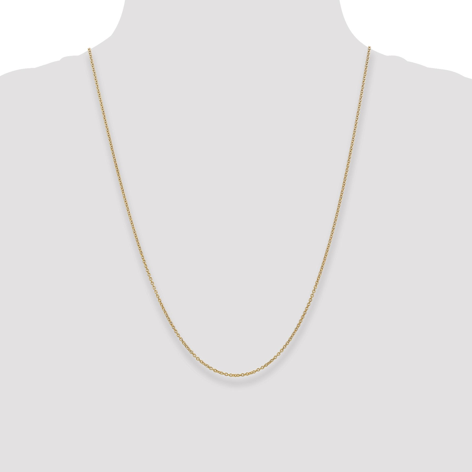 14K 24 inch 1.4mm Round Open Wide Link Cable with Lobster Clasp Chain