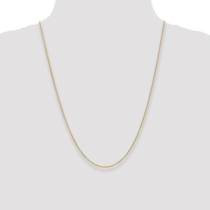 14K 24 inch 1.4mm Round Open Wide Link Cable with Lobster Clasp Chain